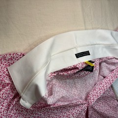 Stacy Adams Shirt XXL , White W Pink Flowers, White Collar,18 1/2 (34/35) ,pics