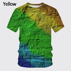 Summer New Fashion Graffiti Paint 3D Printing Men’s Summer Round Neck Short