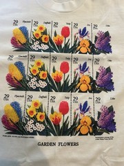 Vintage Flower T-shirt Size Large 90s 80s Stamp USPS Postal Service USA White