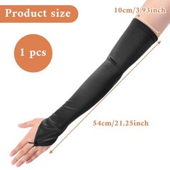 Black Long Fingerless Satin Opera Gloves Women, 1920s Elbow Length Costume Dr…