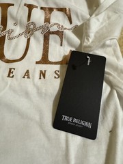 True Religion Brand Jeans White T-Shirt with Front Metallic Logo XL NWT