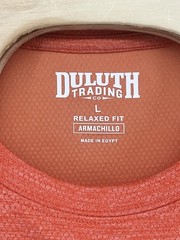 Duluth Trading Armachillo T Shirt Relaxed Fit Large Orange Short Sleeved Mens