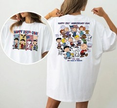 Snoopy Peanuts Gang Happy 250th USA Anniversary T-Shirt Size S-5XL HM1649