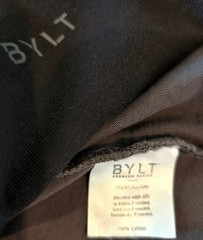 BYLT PRISM DYE TEE Size Medium Black Gray 100% Cotton Drop Cut Crew Neck SS