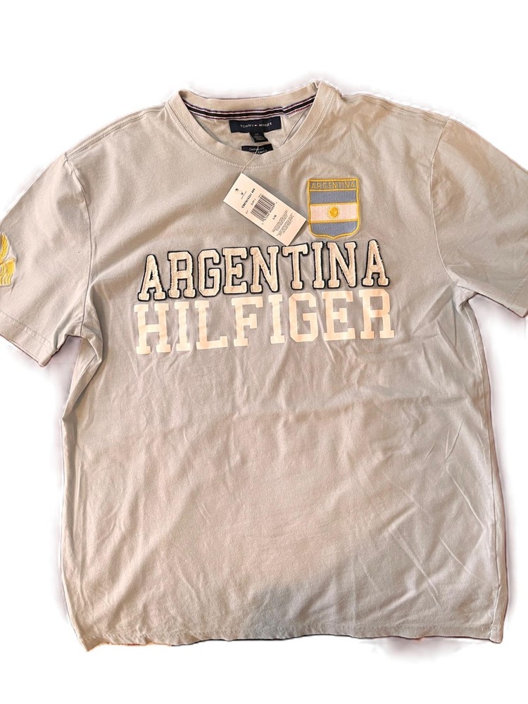 Argentina Football FIFA world cup Soccer Tee Shirt Tommy Hilfiger brand