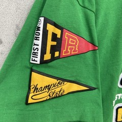 First Row Shirt Mens Green Lg spring break Double sided Streetwear Y2K Varsity