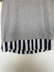 Lacoste L!VE Men’s Layered T Shirt Grey Marl Striped Hem Cotton Size 2 Small S
