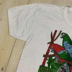 GUATEMALA NWOT Vtg White Parrot Jungle Tikal Pyramid Ruins T-Shirt, Mens MEDIUM