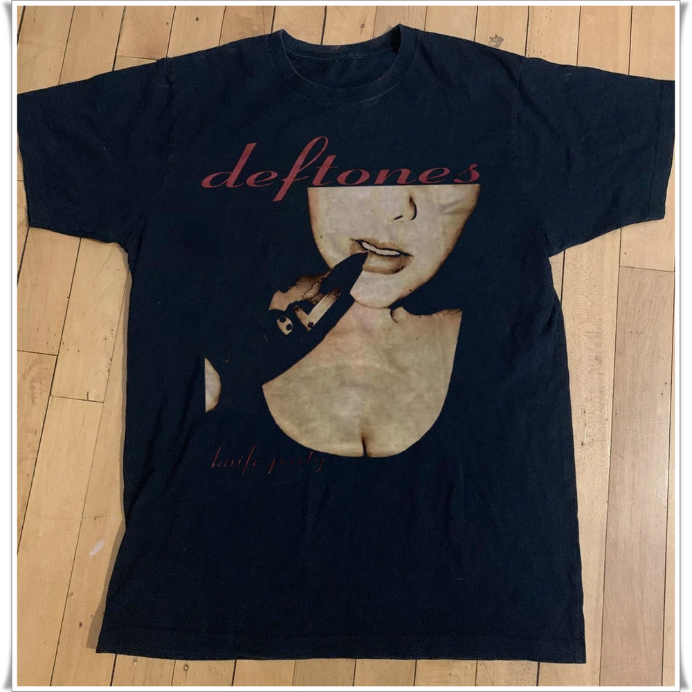 Vintage Deftones Knife Party T-shirt, Unisex Black Cotton T-shirt, Size S-5XL