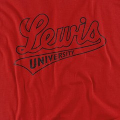 Lewis University Adult T-Shirt Distressed Primary, Red, S-5XL