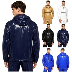 Mens Waterproof Sweatshirt Hoodie Raincoat Leak Proof Workout Jacket Tracksuit