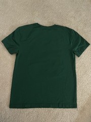Elf Unisex Adult Size Small Short Sleeve ‘Raised by Elves’ Graphic T-Shirt Green