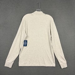 St. John’s Bay Pullover Mens Medium Beige Cotton Knit Long Sleeve Mock Neck Dad