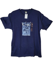 New Zealand Kiwi T-Shirt Men’s M Blue Cotton Graphic Tee Short Sleeve New Y2K