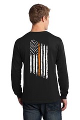Thin Orange Line American Flag Search Rescue SAR Coast Guard Long Sleeve Shirt