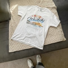 Aloha from Waikiki Hawaii Vintage Hibiscus Flowers T Shirt White