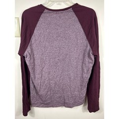 Vince Marled Burgundy Raglan Baseball T Shirt Mens M Colorblock L/S Cotton Comfy