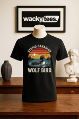 Stupid Canadian Wolf Bird Heated Rivalry Graphic Tee Shirt