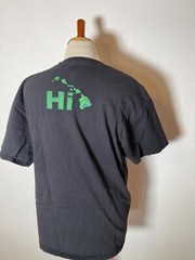 Mens Shirt Large Hawaiian Islands Black Easy Care Stretch Graphic Surfing
