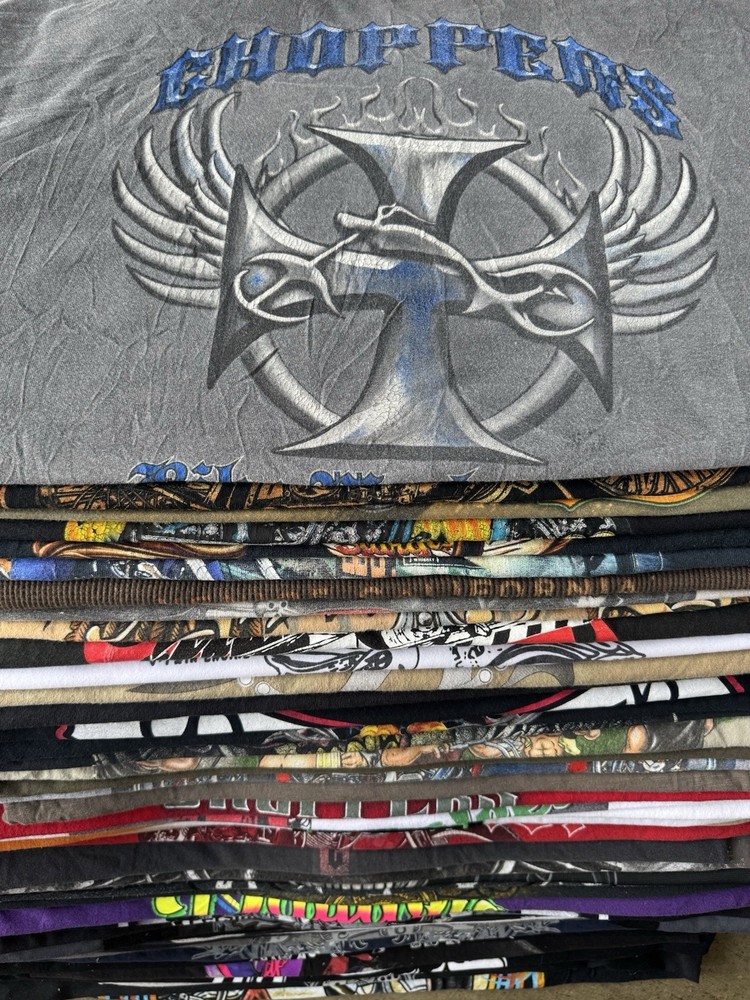Vintage 90s-00s Biker Motorcycle Tees Lot of 50 | Mixed Sizes | Reseller Bundle