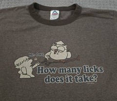 Vintage Ringer OWL How Many Licks Tootsie Pop T-Shirt Size Med Retro