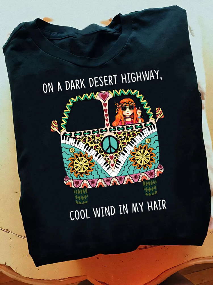 Vintage Hippie Soul V-Neck T-Shirt 60s 70s Retro Peace Van Graphic Tee