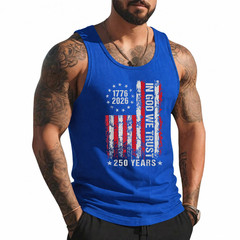 in God We Trust 250 Years Patriotic Freedom USA Flag Vintage Tank Top