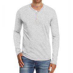 Zonbailon men’s long sleeve solid color crew neck breathable cotton t-shirt
