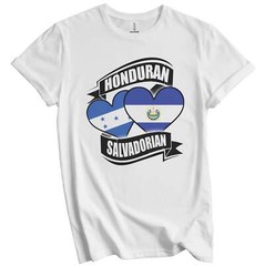 Honduran Salvadorian Hearts Honduras El Salvador Flags T-Shirt