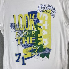 Starter Shirt Mens XL White Look For The Star 71 Graphic Tee Tagless Sports