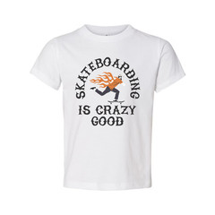 Unisex Skateboarding Graphic T Shirt With Flaming Skater Illustration And Is Cra