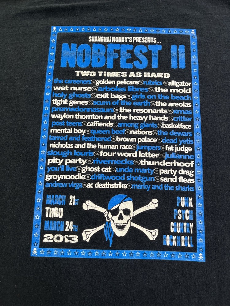 Shanghai Nobby’s Adult Large Black T Shirt Rare Nobfest II 2013 Music Festival