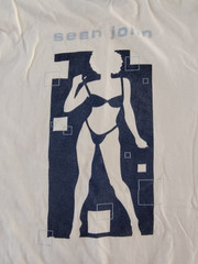 VTG Sean John Men’s 100% Cotton Ivory T-Shirt Dancing Bikini Girls Size XL ST45