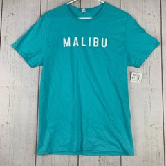 Malibu California Surf Fruit of the Bloom Medium Aqua Tshirt New Men
