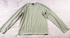 Express Green Mens L Crew Neck Cotton Blend Raglan Long Sleeve USA Made Shirt