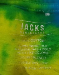 JACK’S SURFBOARDS Graphic Printed Tie-Dye Tee LS Size Large