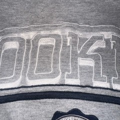 Y2K VTG Brooklyn Express Xpress Mens XL Shirt Gray Embroidered Ringer Oversized