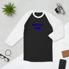 Forever Drip Blue Purple Style Text 3/4 sleeve raglan shirt