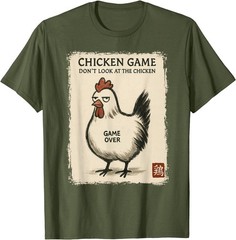 Funny Japanese Art Chicken Game Graphic Tee Men Women Teens T-Shirt