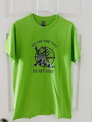 NEW Let Find Some Place To Get Lost Shirt Deer Compass Outdoor Graphic Tee Sz M