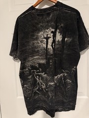 Vintage 90s Gustave Dore Crucifixion AOP T-Shirt Dbl-Sided Single Stitch Boxy XL