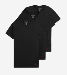 Polo Ralph Lauren Men’s Black Classic Fit Crew-Neck 3 Pack T-Shirt