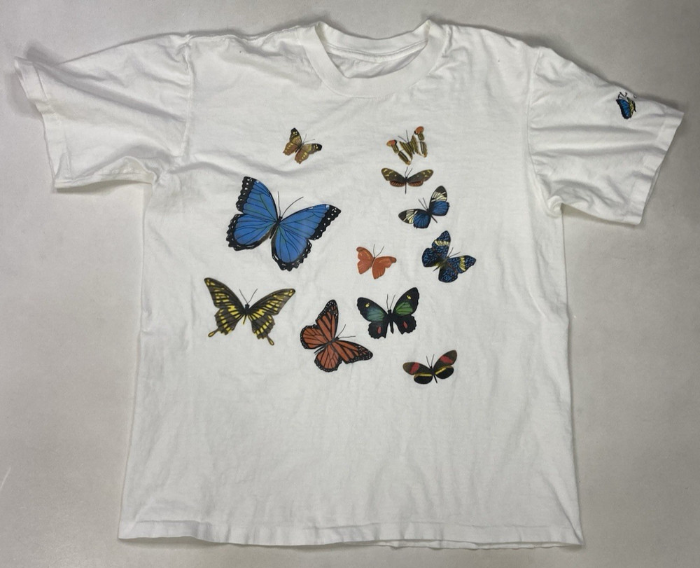 VINTAGE The Butterfly Farm Costa Rica T-shirt Men Large 90s Single Stitch