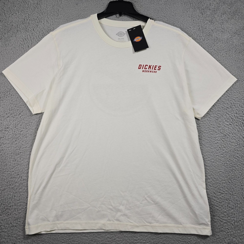 Dickies Workwear SHIRT Mens 2XL XXL White Casual America Eagle Distressed NWT