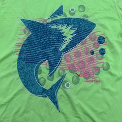 Lands End Long Sleeve T-shirt Men XL Green Graphic Print Logo ..#35482