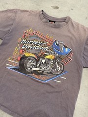 Vintage 1995 Harley Davidson motorcyle Feel The Heat flames Single Stitch large
