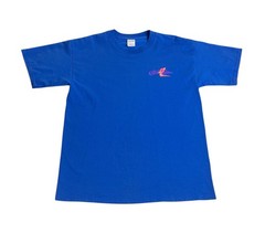 Vintage Y2K Isle Of Capri Casino Shirt Mens L Blue Double Sided Parrot Graphic