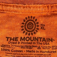 The Mountain Shirt Graphic T Mens Tiger Orange Tie Dye XL Cotton Y2K Big Cat