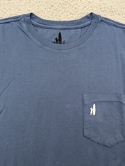 Johnnie-O T-Shirt Mens Small Blue SS Surfing 🏄 Patriotic Flag Crew Neck