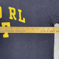Polo Ralph Lauren Ringer T Shirt Mens M Vintage 90s RL 67 Spellout Navy Yellow